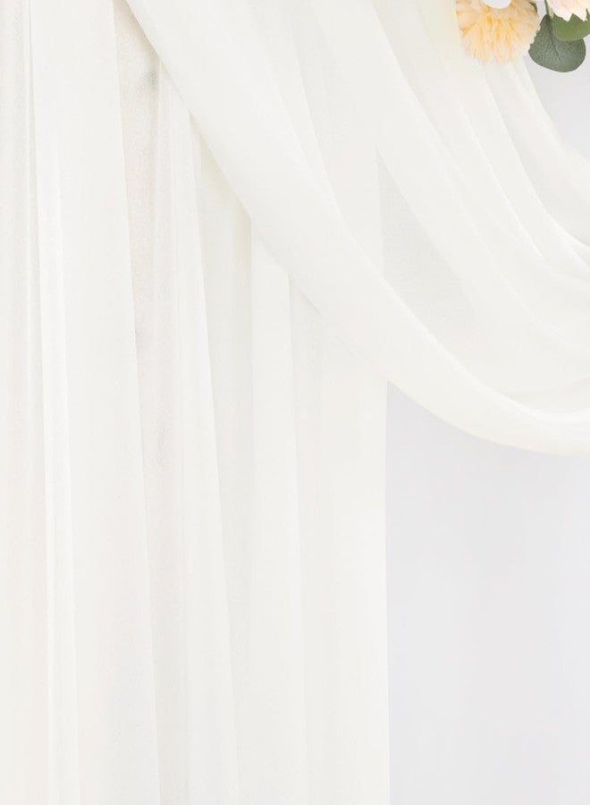 DeZerlor Ivory Wedding Arch Draping Fabric 29" x 20 FT White Drapes for Backdrop Sheer Curtains Wedding Drapes for Romantic Bridal Baby Shower Decorations Ceremony Birthday Party Fall Outdoor Events - Image 4
