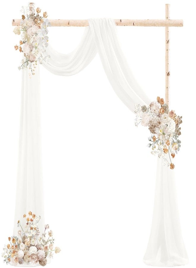 DeZerlor Ivory Wedding Arch Draping Fabric 29" x 20 FT White Drapes for Backdrop Sheer Curtains Wedding Drapes for Romantic Bridal Baby Shower Decorations Ceremony Birthday Party Fall Outdoor Events - Image 2