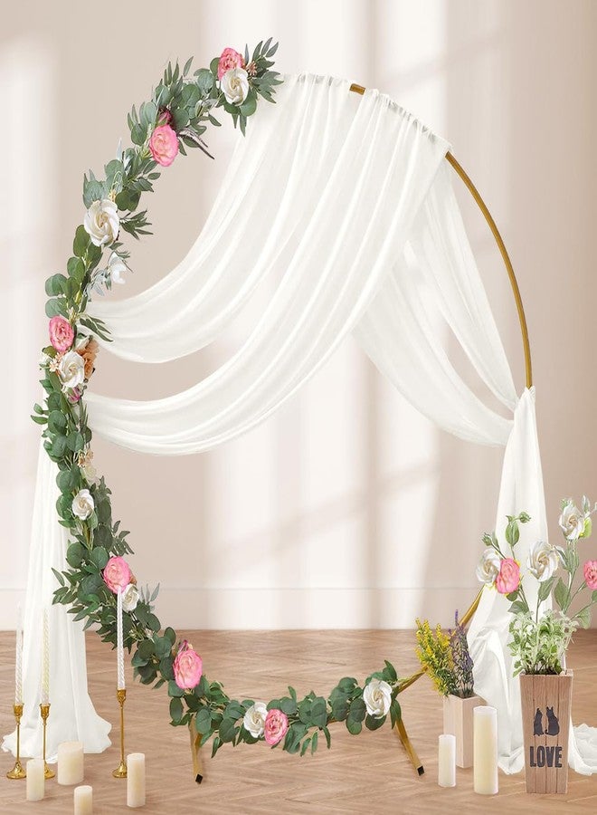 DeZerlor Ivory Wedding Arch Draping Fabric 29" x 20 FT White Drapes for Backdrop Sheer Curtains Wedding Drapes for Romantic Bridal Baby Shower Decorations Ceremony Birthday Party Fall Outdoor Events - Image 3