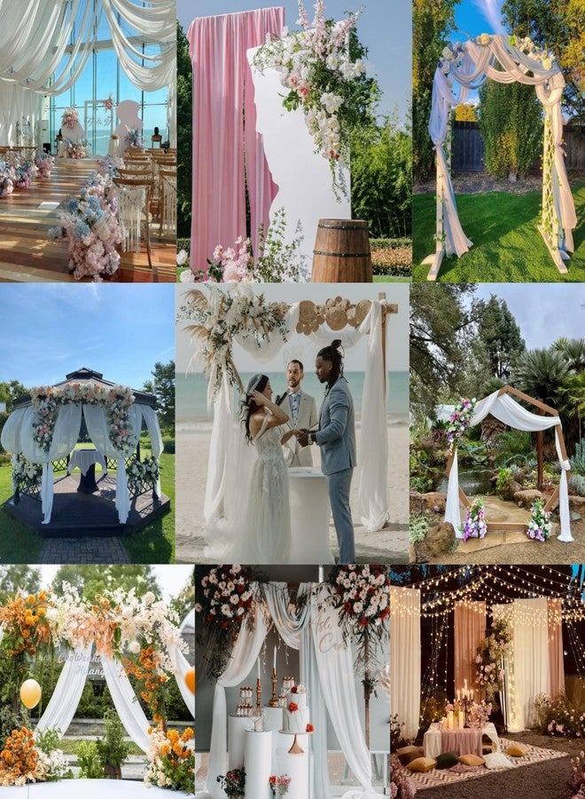 DeZerlor Ivory Wedding Arch Draping Fabric 29" x 20 FT White Drapes for Backdrop Sheer Curtains Wedding Drapes for Romantic Bridal Baby Shower Decorations Ceremony Birthday Party Fall Outdoor Events - Image 5