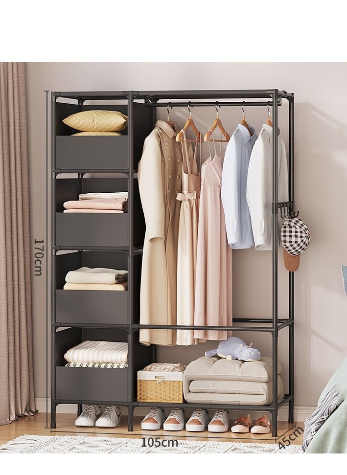 MIXDE Portable Wardrobe Storage Closet Clothes Storage Cabinet with Curtain for Living Room Bedroom Clothes Room 40.55 x 16.73 x 65.35Inches 