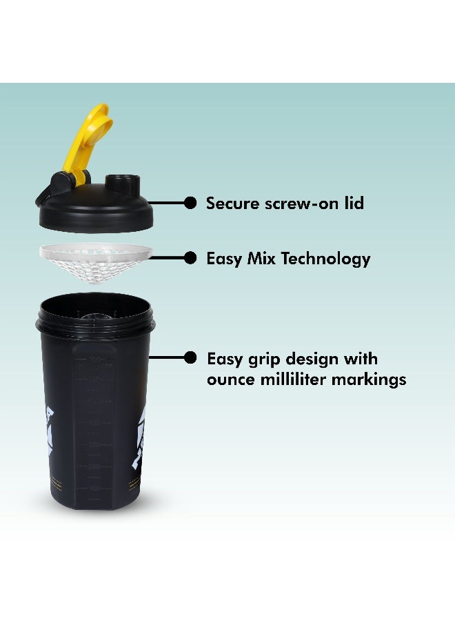 Nivia Street Plastic Shaker 750ML, 100% Leakproof, Ideal for Men & Women, Preworkout, BPA Free - Black - Image 3
