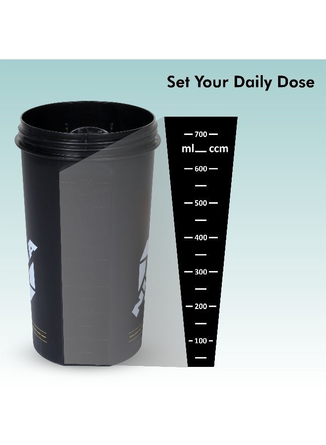 Nivia Street Plastic Shaker 750ML, 100% Leakproof, Ideal for Men & Women, Preworkout, BPA Free - Black - Image 5