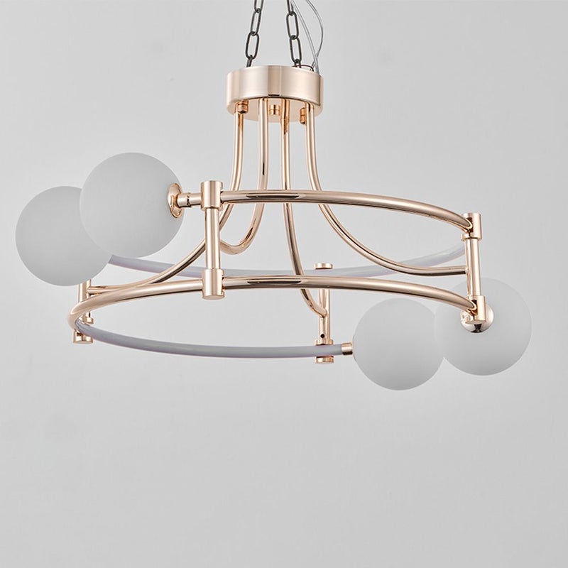 DANUBE HOME Swirl Modern Ceiling Lamp 60cm Contemporary Pendant Lamps Hanging Lanterns G9 Modern Design Indoor Lighting For Bedroom L60xW60xH40cm-French Gold - Image 3