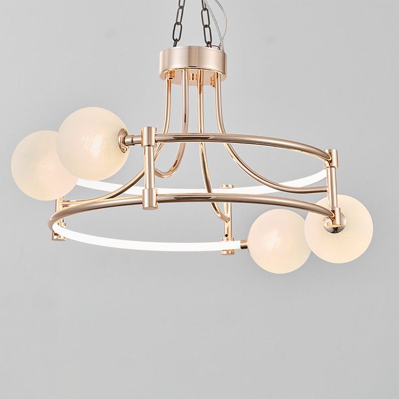 DANUBE HOME Swirl Modern Ceiling Lamp 60cm Contemporary Pendant Lamps Hanging Lanterns G9 Modern Design Indoor Lighting For Bedroom L60xW60xH40cm-French Gold - Image 2