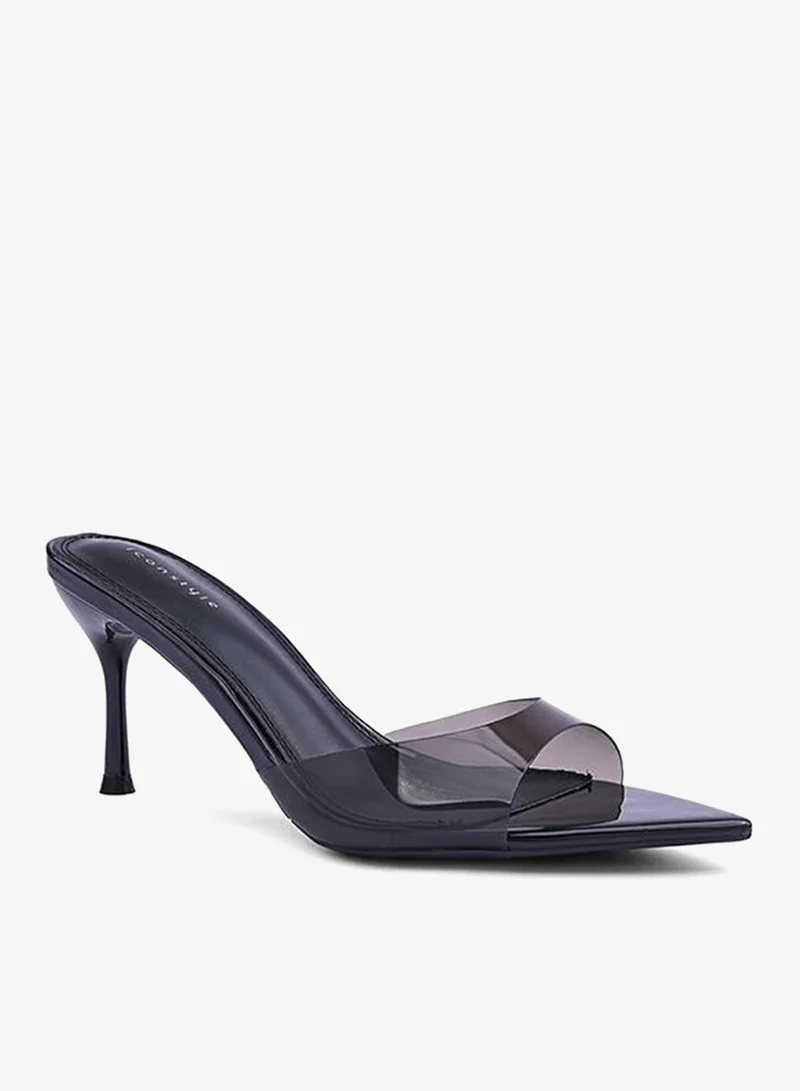 IconStyle Embroidered Open-Toe Mule Heels