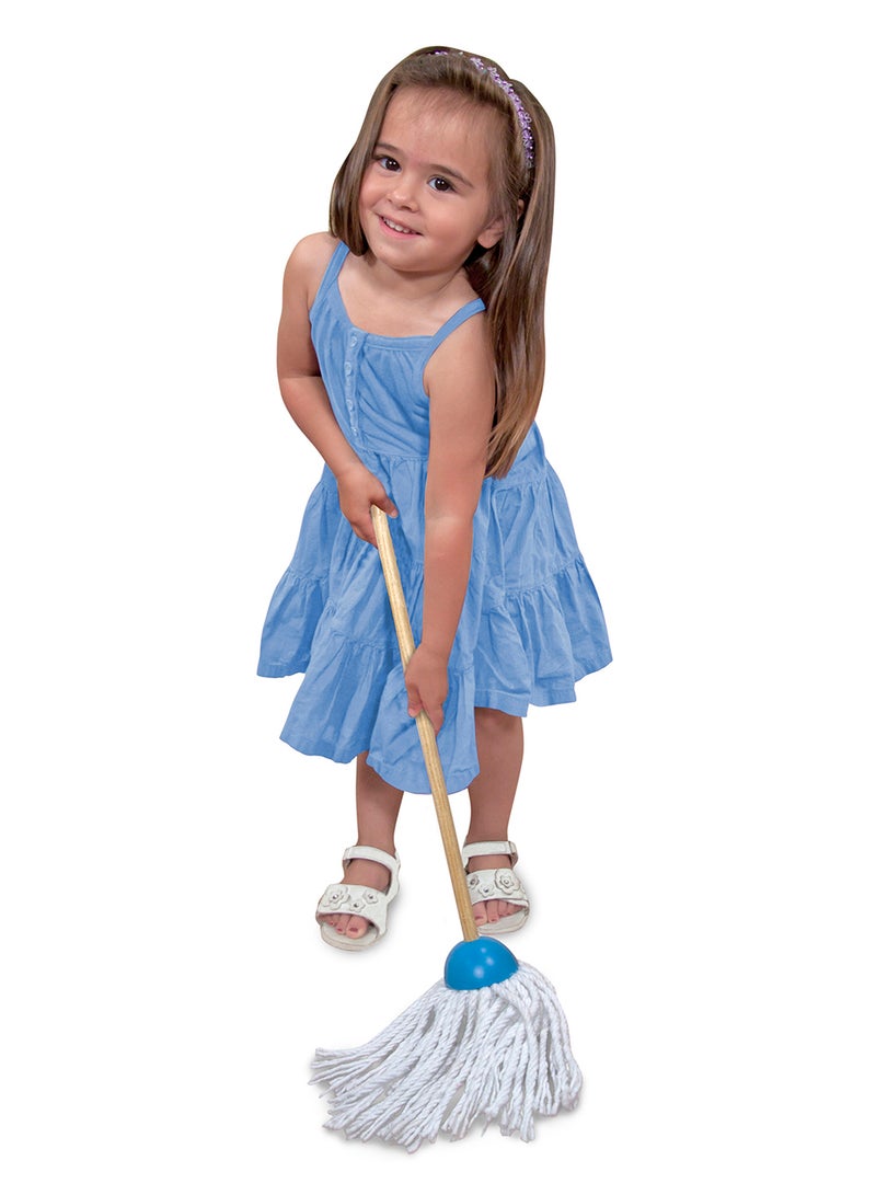 Melissa & Doug Dust! Sweep! Mop! 6-Piece Pretend Play Cleaning Set Broom, Duster, Kid-Sized Cleaning Toys For Boys and For Girls - Image 4