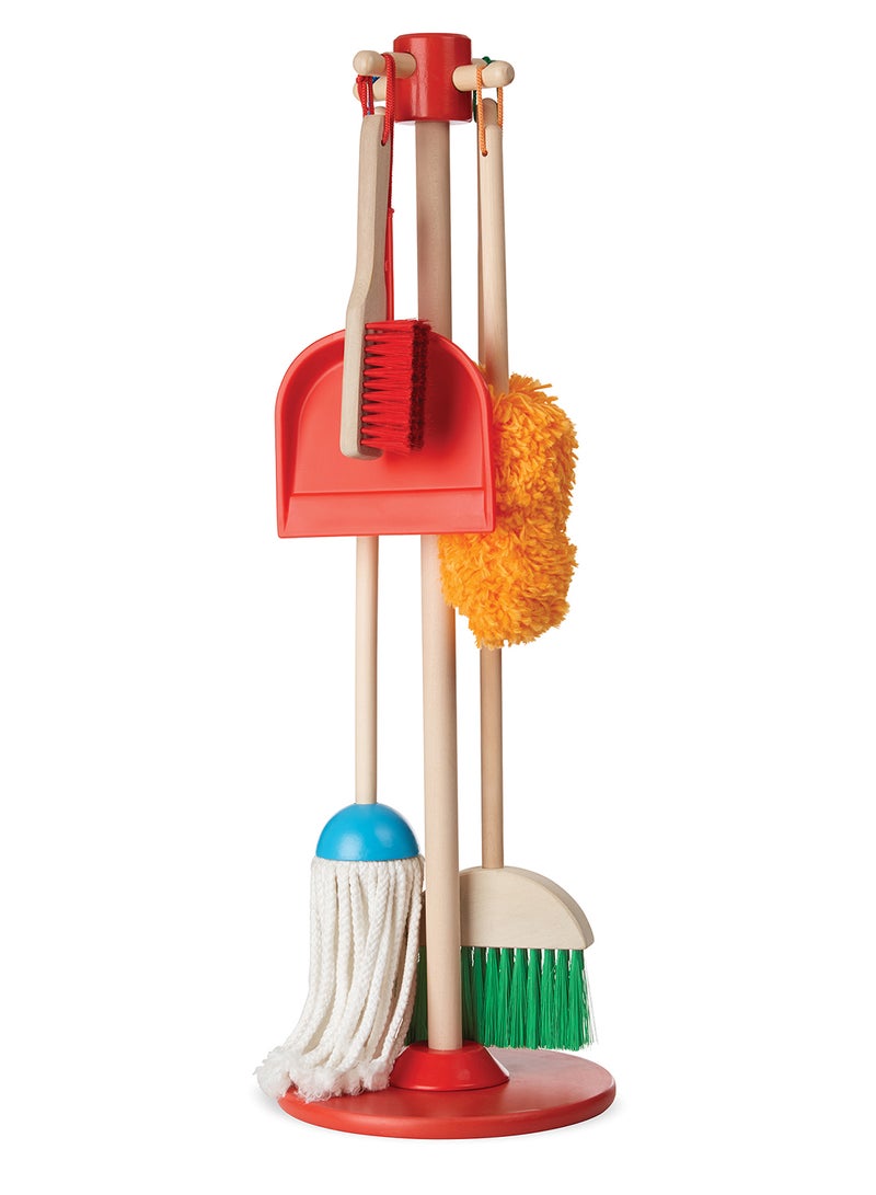 Melissa & Doug Dust! Sweep! Mop! 6-Piece Pretend Play Cleaning Set Broom, Duster, Kid-Sized Cleaning Toys For Boys and For Girls - Image 3