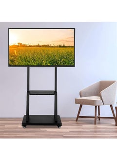 WISFOR Wisfor TV Stand with Wheels Mobile TV Trolley with Mount for 32-80 Inch LED LCD Oled Flat Curved Screen Floor TV Cart Portable Rolling TV Monitor Shelf with Heavy Duty Base Max VESA 600x400  - Image 2