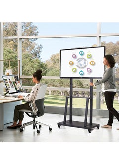 WISFOR Wisfor TV Stand with Wheels Mobile TV Trolley with Mount for 32-80 Inch LED LCD Oled Flat Curved Screen Floor TV Cart Portable Rolling TV Monitor Shelf with Heavy Duty Base Max VESA 600x400  - Image 3