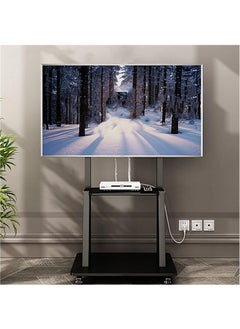 WISFOR Wisfor TV Stand with Wheels Mobile TV Trolley with Mount for 32-80 Inch LED LCD Oled Flat Curved Screen Floor TV Cart Portable Rolling TV Monitor Shelf with Heavy Duty Base Max VESA 600x400  - Image 4