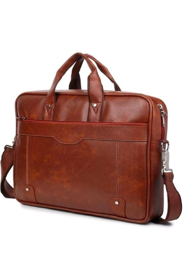 Stylbase Formal Briefcase, Messenger College Bag Ideal for INoteBook, ITablet, Laptop (up to 15 inches) | Unisex Handbag with Shoulder Strap (Brown) - Image 1