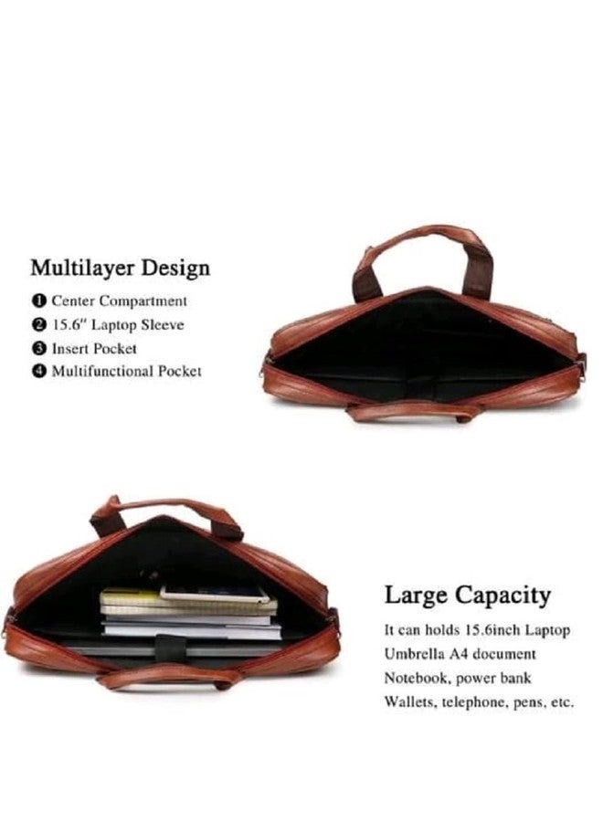 Stylbase Formal Briefcase, Messenger College Bag Ideal for INoteBook, ITablet, Laptop (up to 15 inches) | Unisex Handbag with Shoulder Strap (Brown) - Image 4