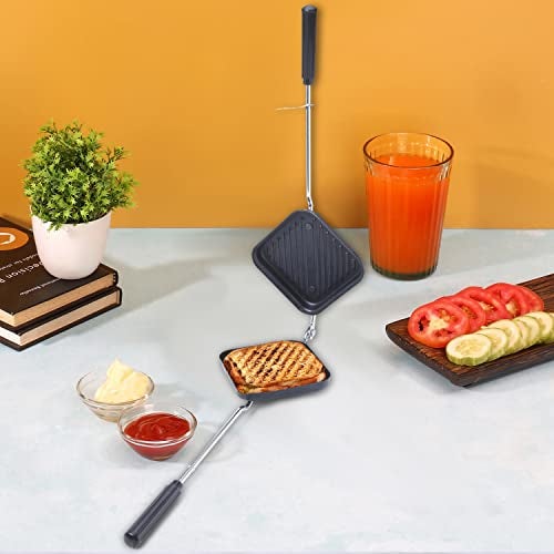 Anjali Non-Stick Grill Sandwich Toaster | Grill & Toast Sandwiches in Minutes | Double-Coated Non-Stick | Durable & Easy to Use | Black DGTS1 - Image 5