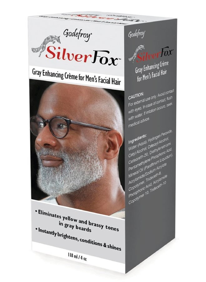 Godefroy Silver Fox Men's Silver And Gray Beard Brightener For Ethnic Hair Types, 3 Fluid Ounce  - Image 1