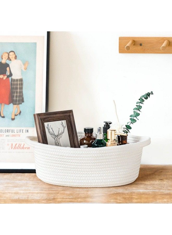 Goodpick سلة حبل منسوجة صغيرة سلة أطفال لطيفة لحفاضات المناشف سلة بيضاء هدية للأطفال سلال رف الأطفال لغرفة الأطفال غرفة النوم غرفة المعيشة سلة ألعاب الكلاب 12 × 8 × 5 بوصات - Image 5