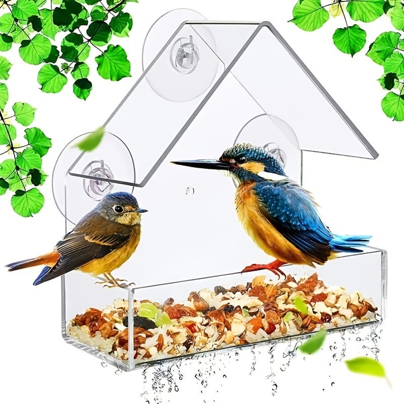 مصيد الطيور الزغبونية الأكريليك: إطلالة واضحة 360 درجة بدون عائق - تصميم قفص طيور قديم مثبت على الحائط لمشاهدة الطيور الزغبونية وتزيين الحديقة المنزلية - Image 2