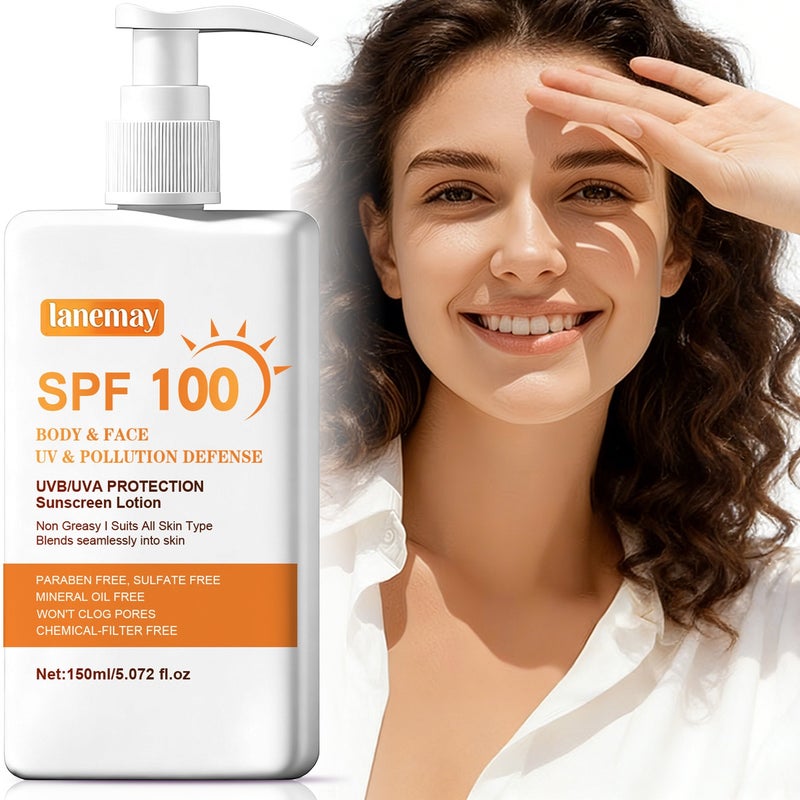 LANEMAY SPF100 Full Spectrum Protective Lotion 150ml (Face & Body Dual-Use Protective Cream) - Image 1