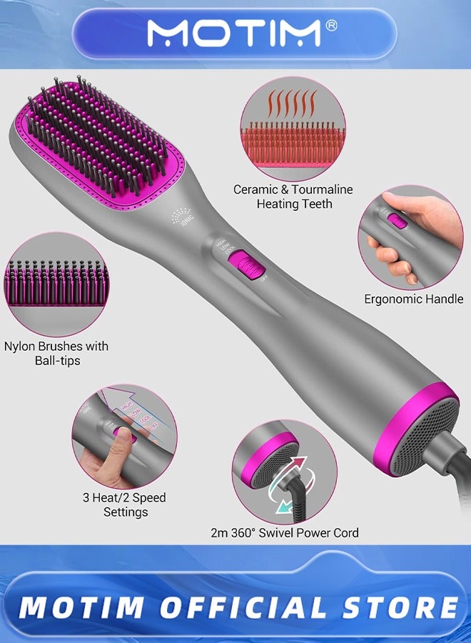 موتيم فرشاة مجفف الشعر 3 في 1 وفرشاة فرد الشعر ، فرشاة الهواء الساخن الأيونية التورمالين الخزفية لجميع أنواع الشعر - Image 3