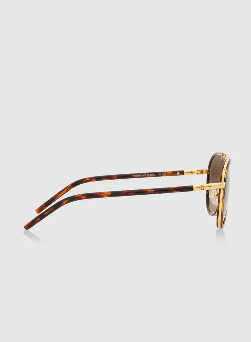 Tory Burch 0Ty6089 Aviator Sunglasses