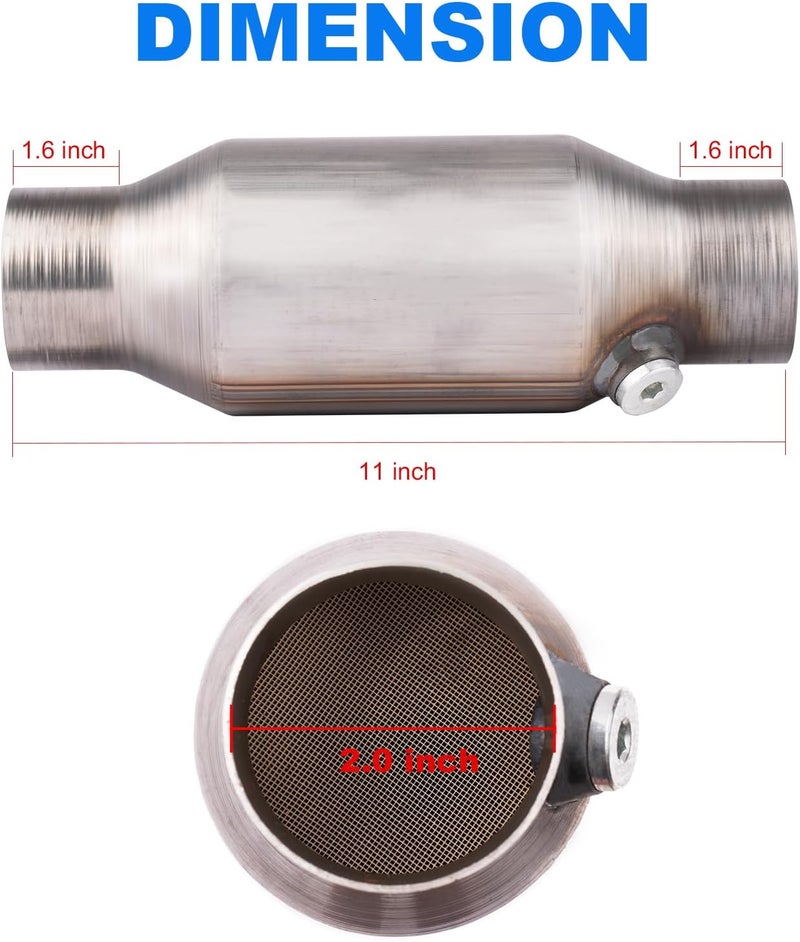 Catalytic Convertor Inlet/Outlet Universal High Flow Front Catalytic Convertor Direct-Fit With O2 Port (EPA Compliant) (2 Inch, 1pcs) - Image 3