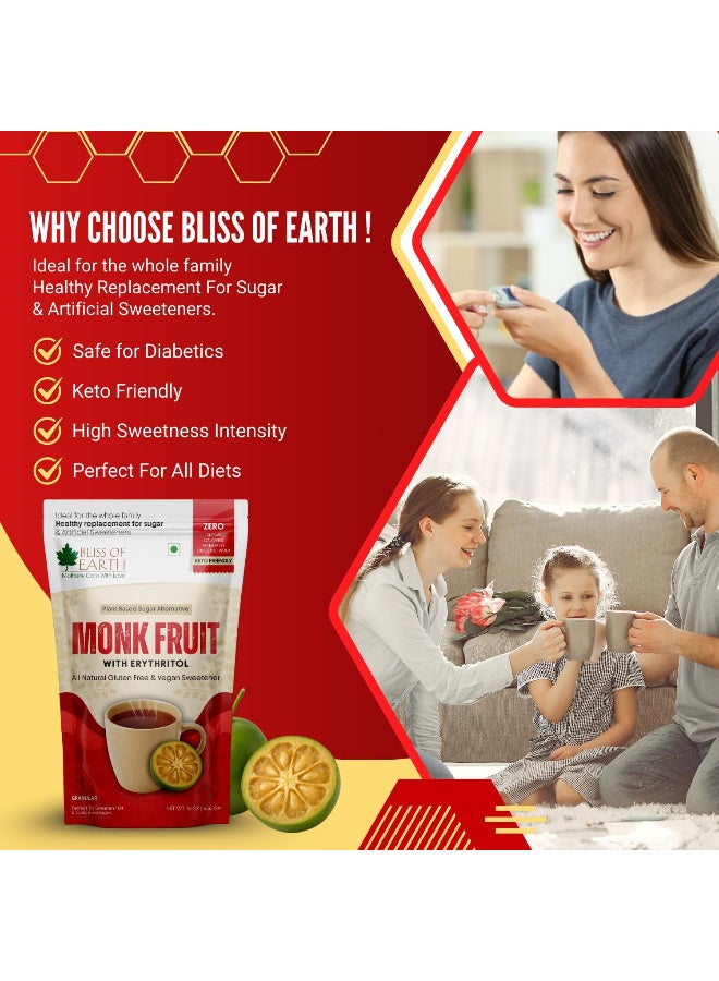 بليس اوف ايرث 1 رطل من محلّي فاكهة المونك مع إريثريتول (454 جم) 1 بديل سكر بدون سعرات حرارية - Image 5
