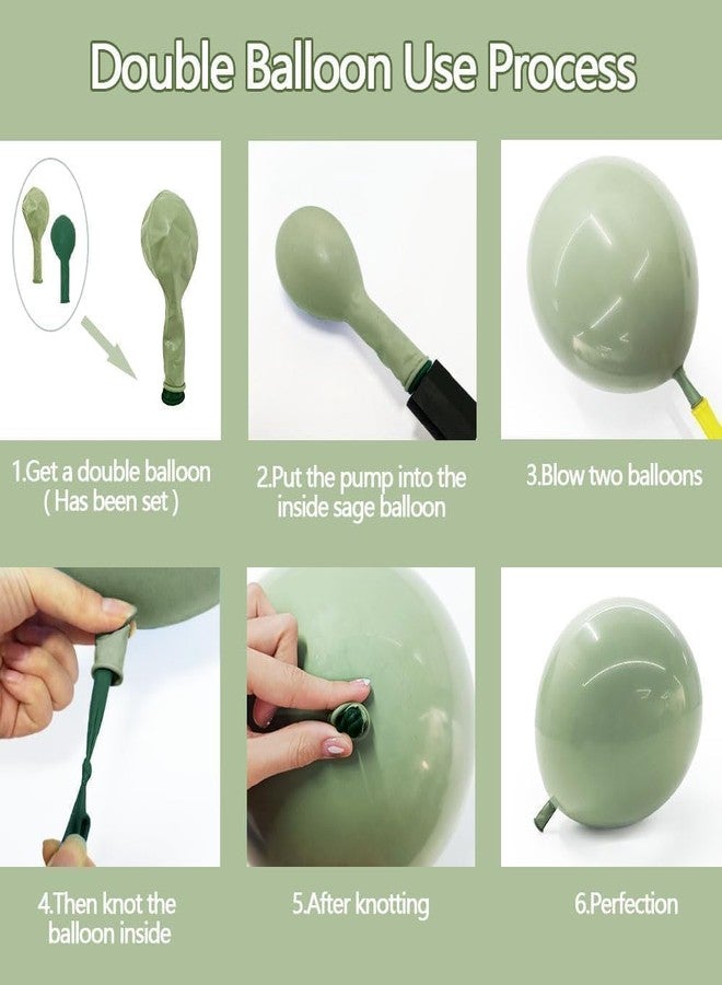 Partycus Dusty Green Purple Balloon Arch Kit Double Stuffed Pastel Light Lavender Olive White Sand Balloon Garland for Neutral Baby Shower Birthday Bridal Wedding Valentine Party Decoration - Image 5