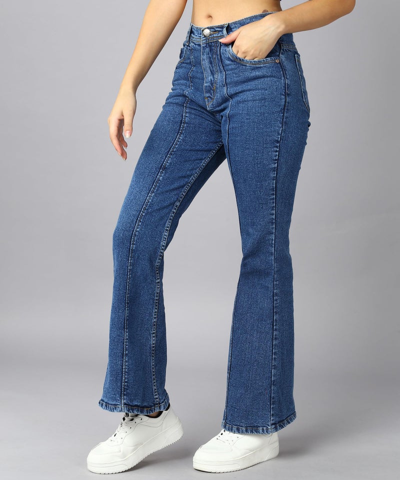 Nifty Women's Denim Wide Leg Jeans (Jean_1452_BTA_36_Medium_Blue_36) - Image 4