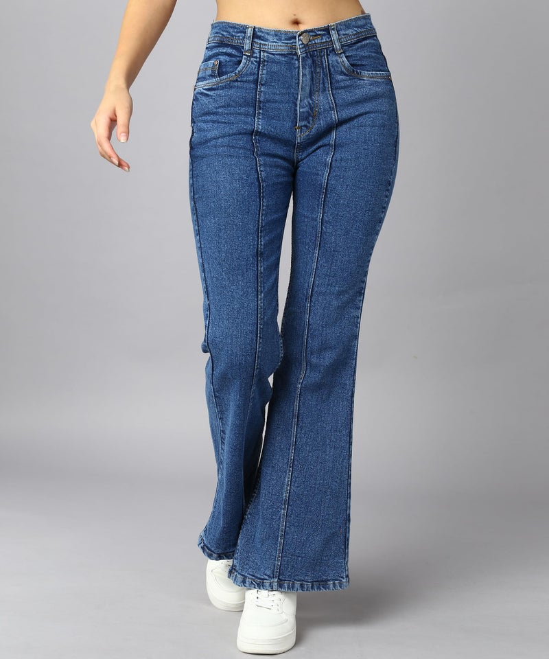 Nifty Women's Denim Wide Leg Jeans (Jean_1452_BTA_36_Medium_Blue_36) - Image 2