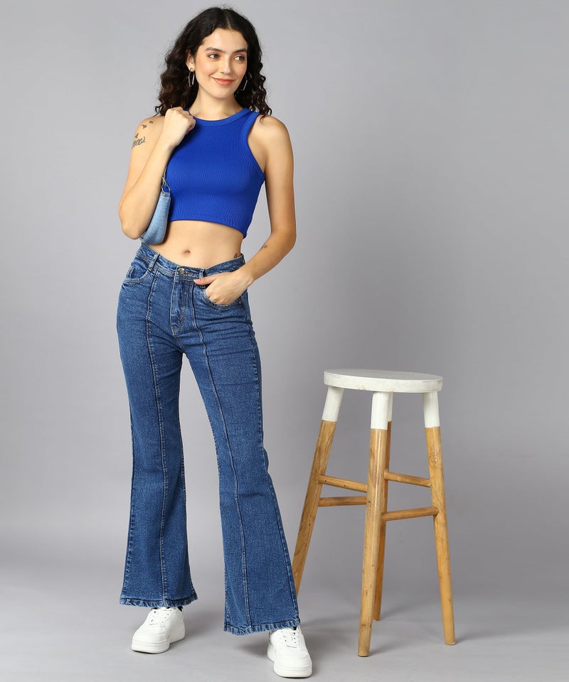 Nifty Women's Denim Wide Leg Jeans (Jean_1452_BTA_36_Medium_Blue_36) - Image 3