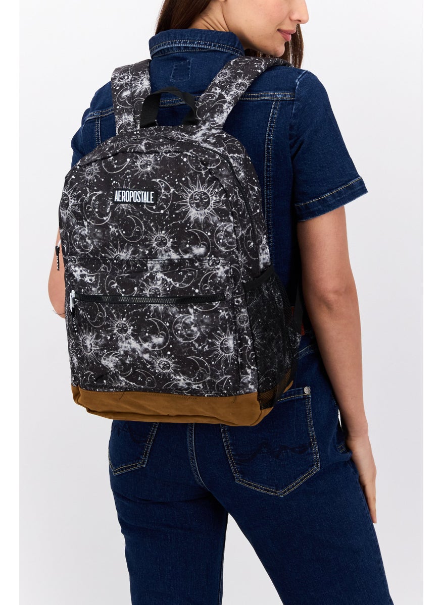 Aeropostale Women Celestial Sky Print Backpack 32 L x 44 H x 13 W cm, Washed Black  - Image 2