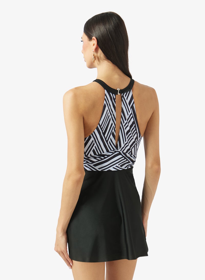 ELLA Halter Neck Printed Swim Dress - Image 2
