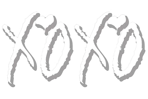 ASTUTE GRACE AG XO XO Sticker White Die Cut Decal Hugs and Kisses Design 6 Inch for Car Truck Window Laptop Wall 2 Pack - Image 1
