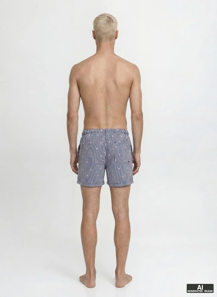 JACK & JONES Striped Drawstring Swim Shorts