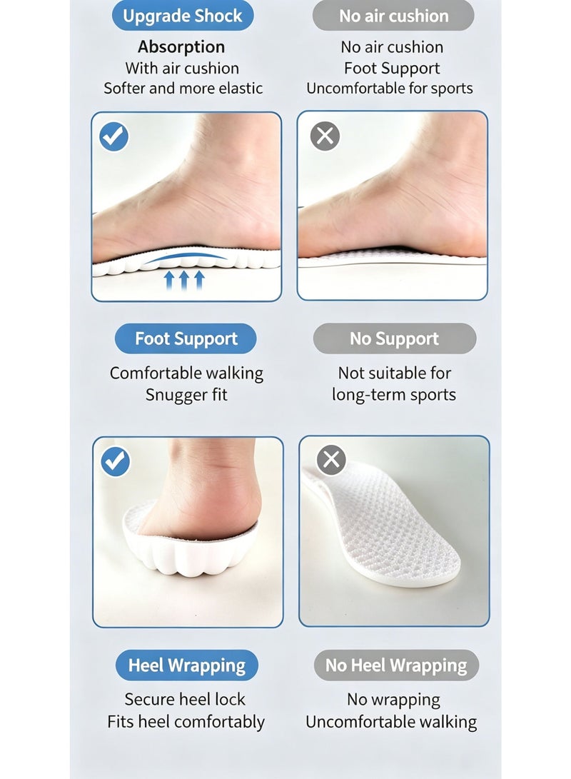 ZOOM Breathable Shock Sport Insole 36-44, Cut-To-Fit Shoe Air Cushion, Sweat-Absorbent, Comfort Insoles Relieve Foot Pain & Pressure, Cushioned Inserts for Women & Men, Suitable for Athletic Casual & Work Shoes - Image 3