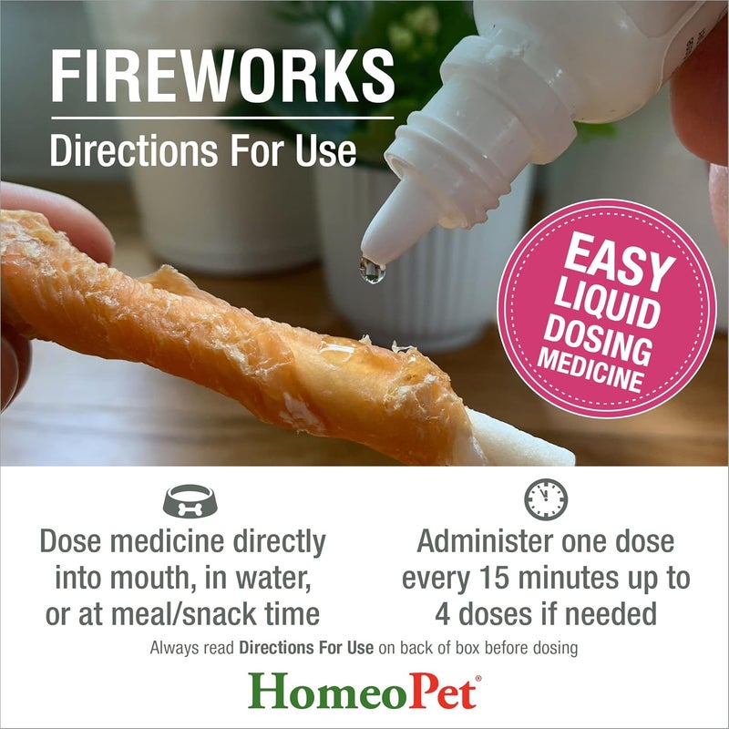 HomeoPet Fireworks Safe and Natural LoudNoise Anxiety Relief for Dogs Cats and Other Small Animals Calming Care 15 Milliliters - Image 5
