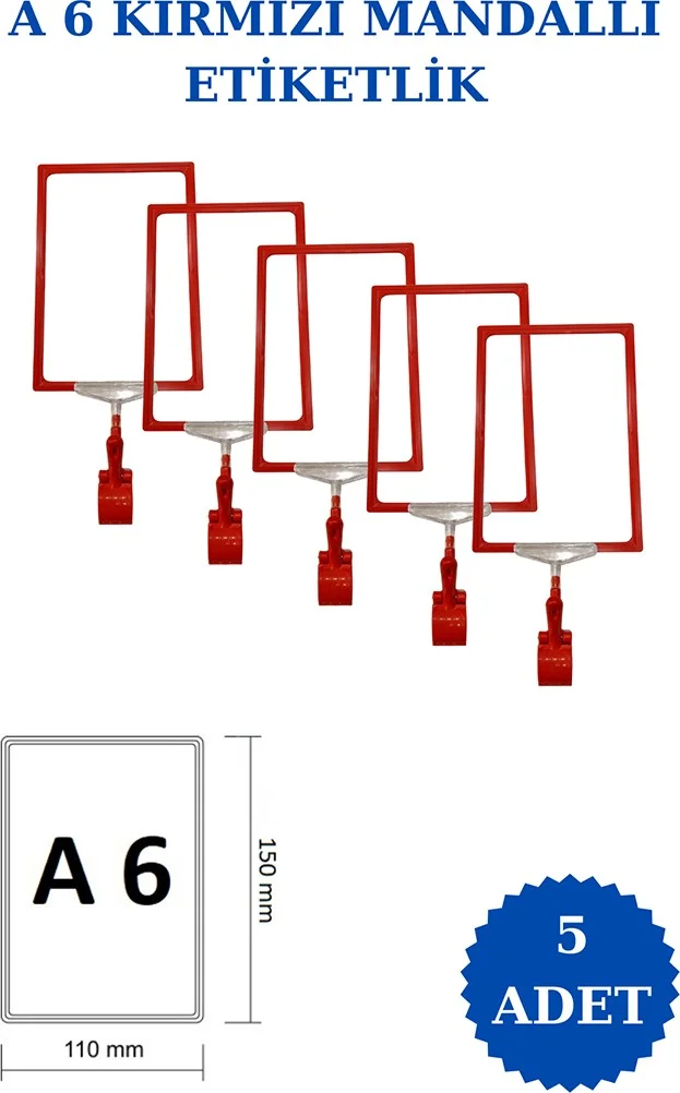 İstanbul Manken Istanbul Model 5 Pieces A6 Latch Shelf Label Basket Label Framed Label Holder Donkey Hanger