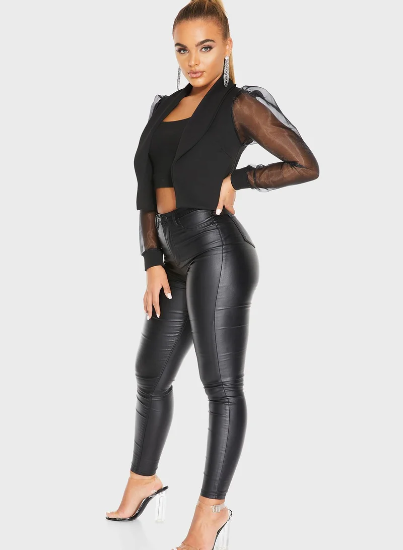 QUIZ Cropped Organza Jacket