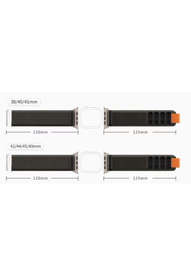 Watch Nylon Band 38/40/41/42mm Compatible with Apple Watch Series 8/7/SE/6/5/4/3/2/1 h Series 8/7/SE/6/5/4/3/2/1 Black - Image 2