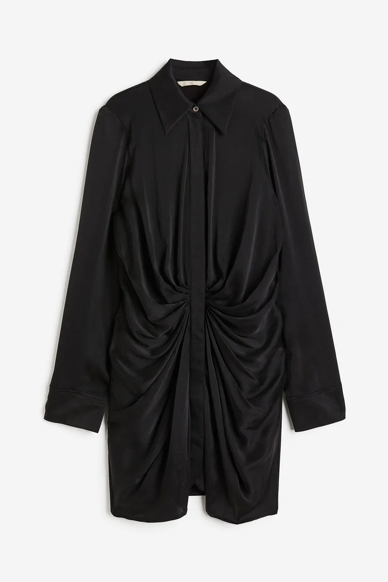 H&M Draped silk shirt dress
