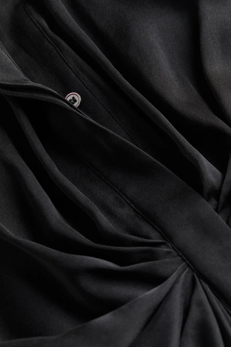 H&M Draped silk shirt dress