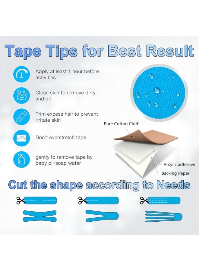 Kinesiology Tape, Precut 40 Strips of Premium Elastic Sports Tape for Muscle Pain Relief, Waterproof Hypoallergenic Kinesio Tape for Joint Support, Knees and Ankles, 2x10 Inch, 4 Mixed Colors, Running - Image 4