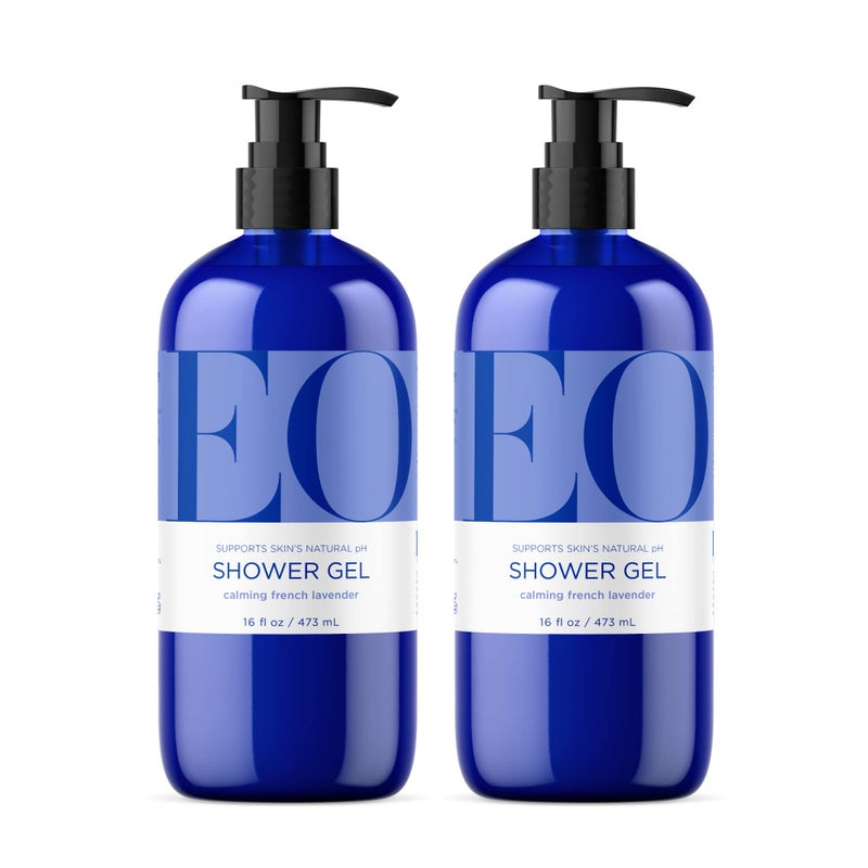 EO Shower Gel Body Wash 16 Ounce Pack of 2 Lavender Organic PlantBased Skin Conditioning Cleanser with Pure Essentials Oils