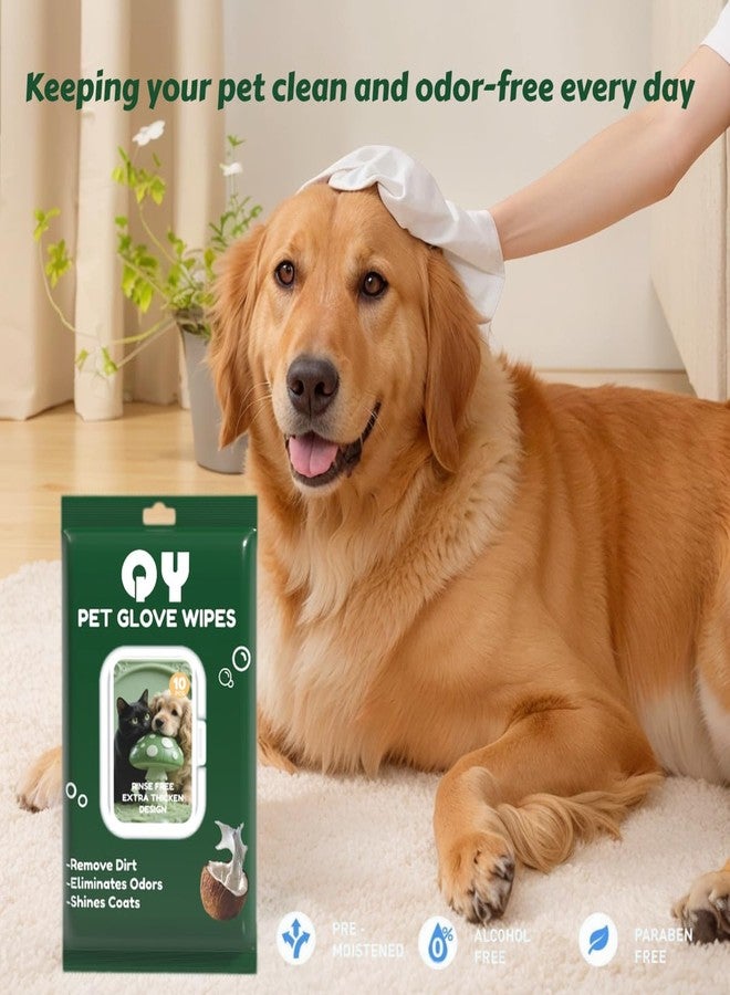 QingYa 20-Pack Extra Thick Pet Cleaning Glove Wipes with Lid | Value Pack Dog & Cat Grooming Gloves | Rinse-Free Bath Wipes with Coconut, Aloe & Jojoba for Odor Control & Daily Care - Image 2