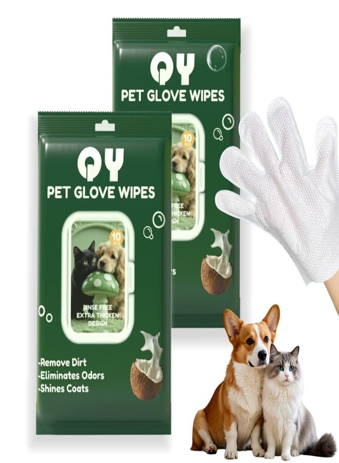 QingYa 20-Pack Extra Thick Pet Cleaning Glove Wipes with Lid | Value Pack Dog & Cat Grooming Gloves | Rinse-Free Bath Wipes with Coconut, Aloe & Jojoba for Odor Control & Daily Care - Image 1