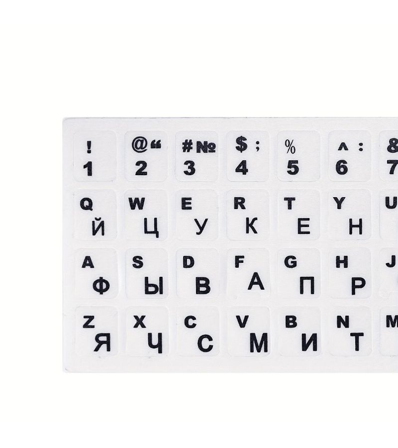 Orange Letters Cyrillic Keyboard Stickers Self Adhesive Bilingual Russian English - Image 5