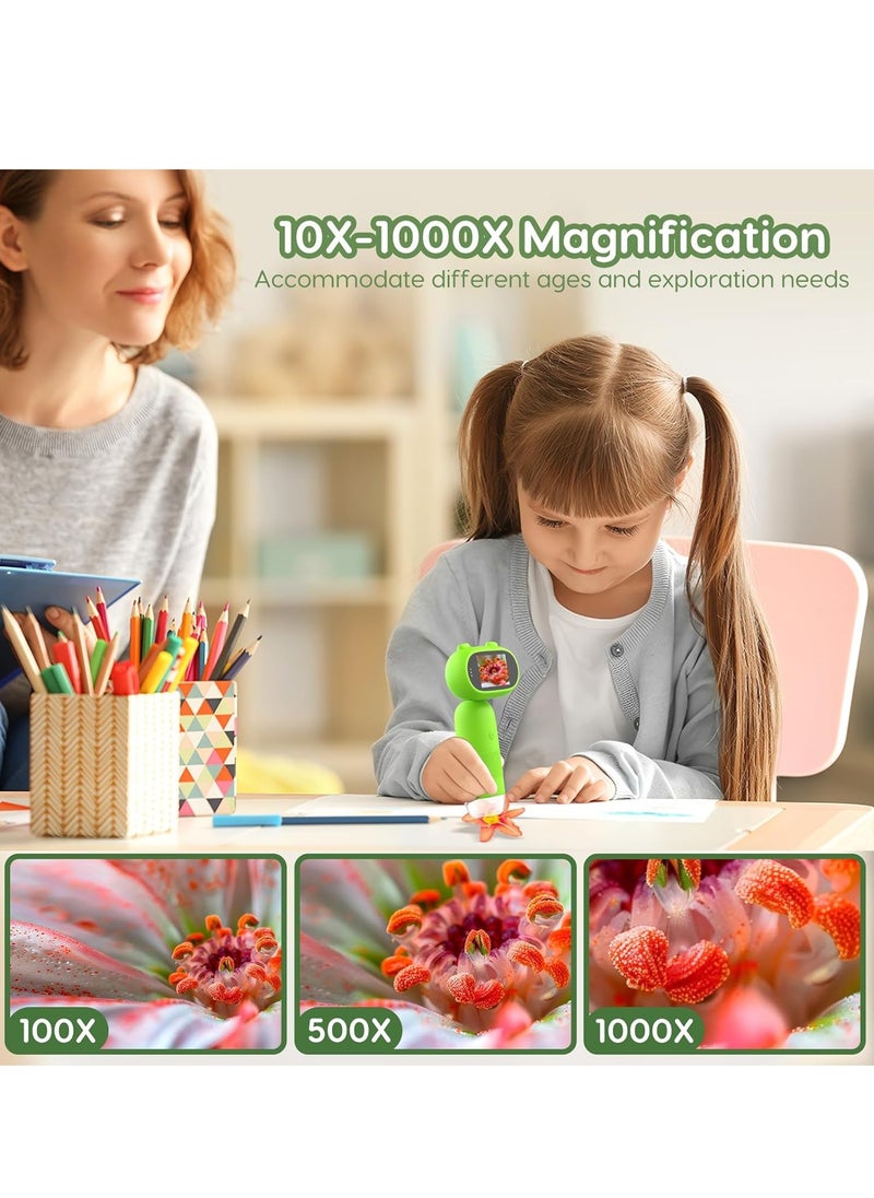 Generic - Handheld Digital Microscope for Kids 1000X Including 32GB SD Card and 12 Specimens 16MP Portable Pocket Microscope with 2 Inch IPS Screen 1080P Coin Magnifier for Collectors With 8 LEDs - Image 1