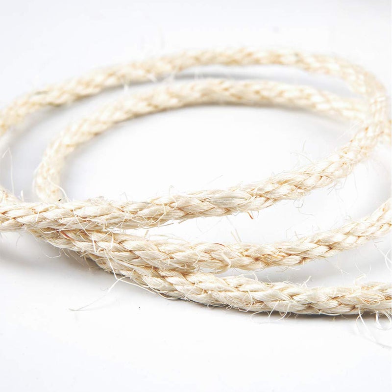 Yangbaga Sisal Rope for Cats 164FT, Hemp Rope for Scracthing Post Replacement, Odor Free 1/4in Diameter, Come with a Play Ball - Image 3