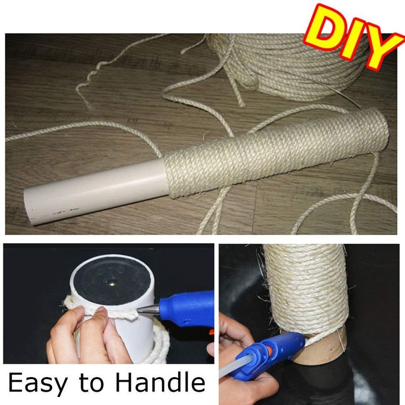 Yangbaga Sisal Rope for Cats 164FT, Hemp Rope for Scracthing Post Replacement, Odor Free 1/4in Diameter, Come with a Play Ball - Image 5
