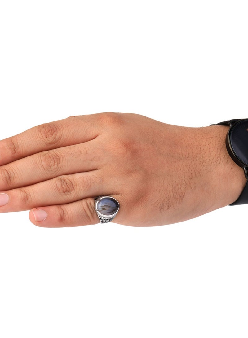 phoneme Men's silver ring special onyx - Image 5